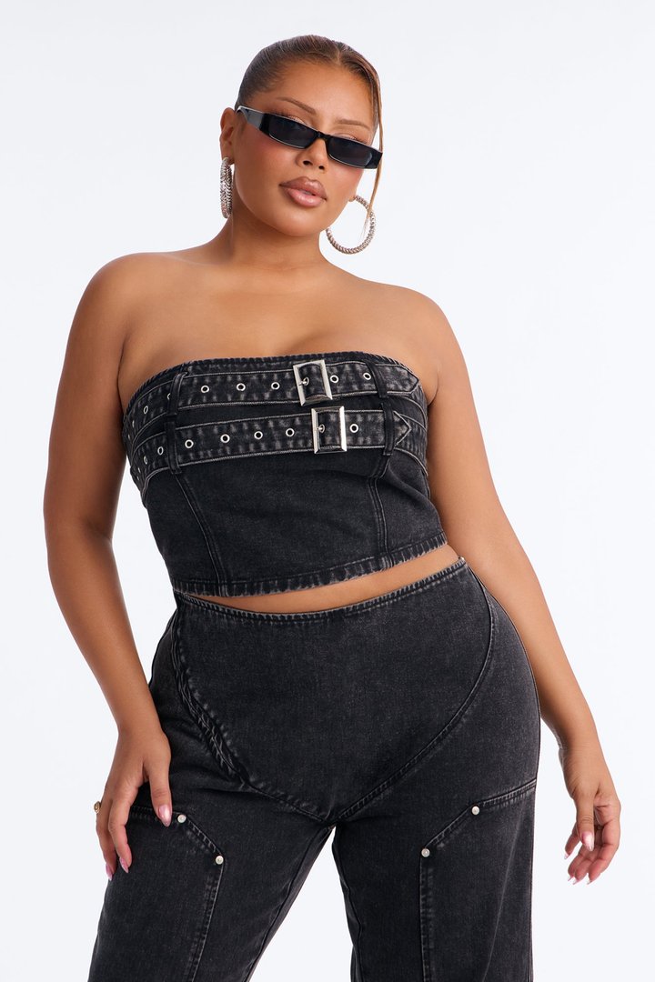Sweet Love Mineral Wash Pant Set - Black