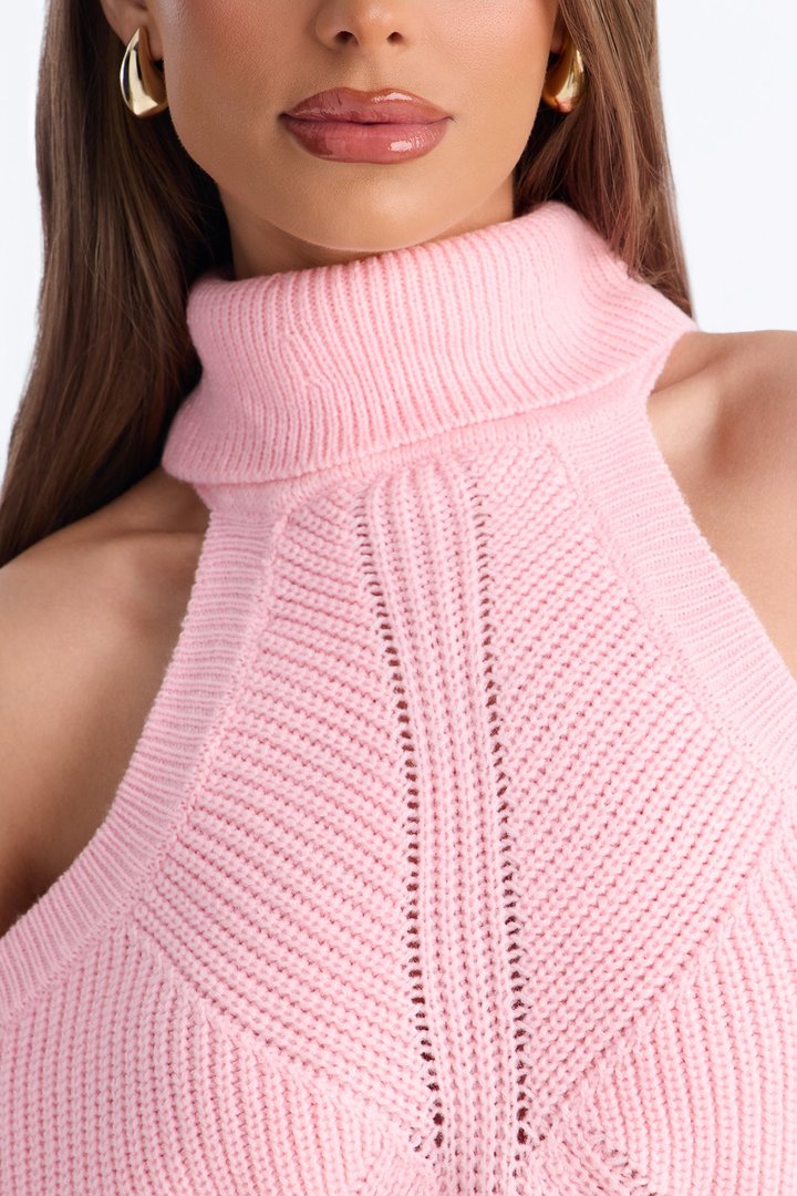 Karasi Cold Shoulder Sweater - Light Pink
