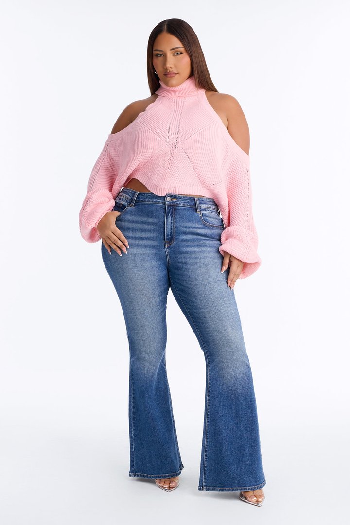 Karasi Cold Shoulder Sweater - Light Pink
