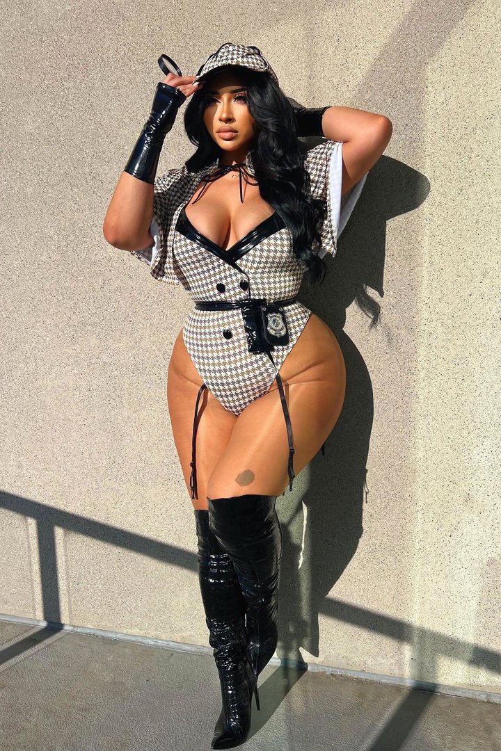 In Your DMs Detective 8 Piece Costume Set - Brown/combo