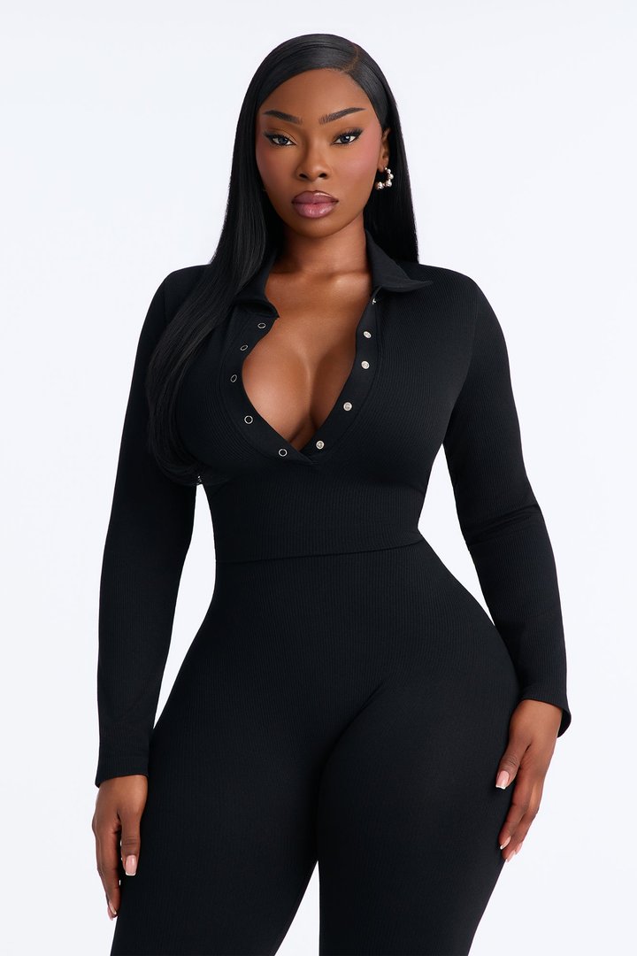 Back To It Seamless Jumpsuit - Black