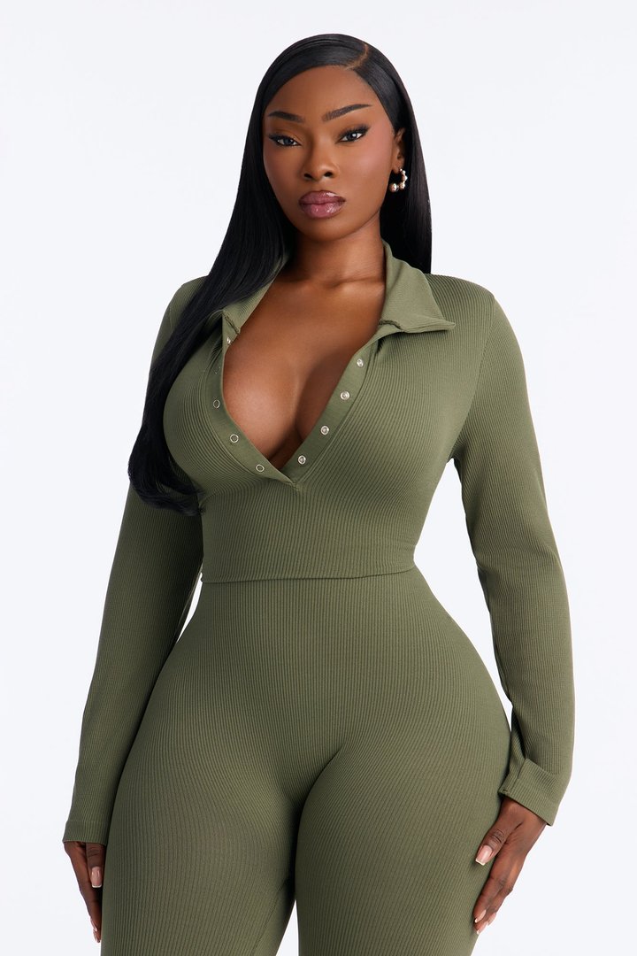 Back To It Seamless Jumpsuit - Olive