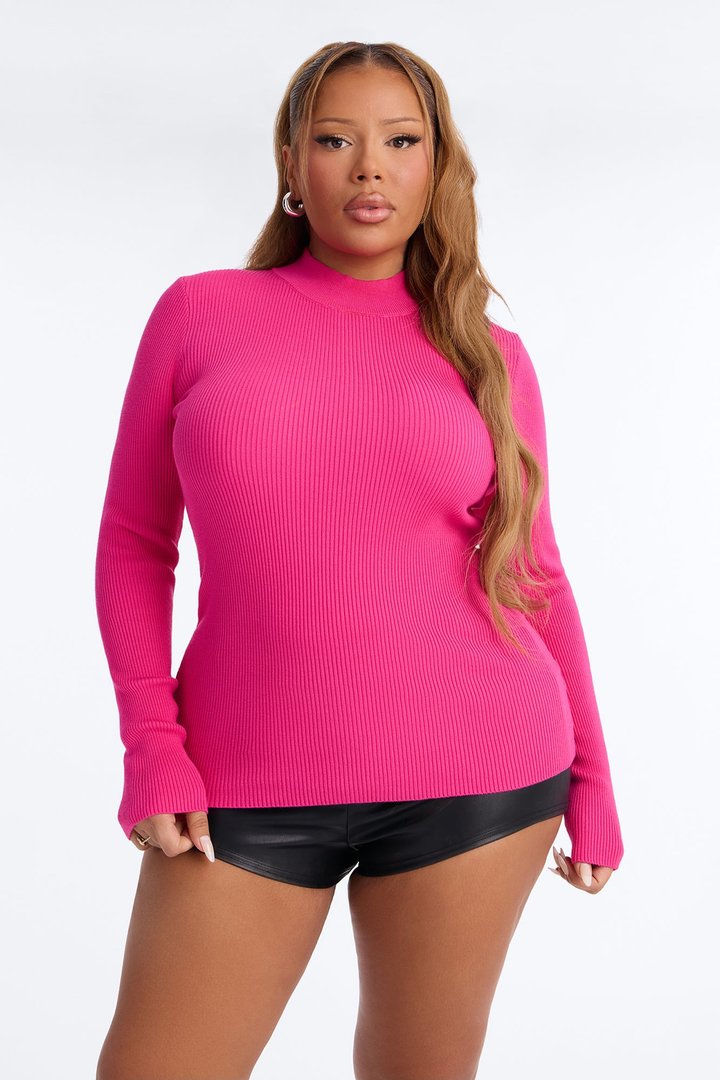 Day In Pasadena Sweater - Fuchsia