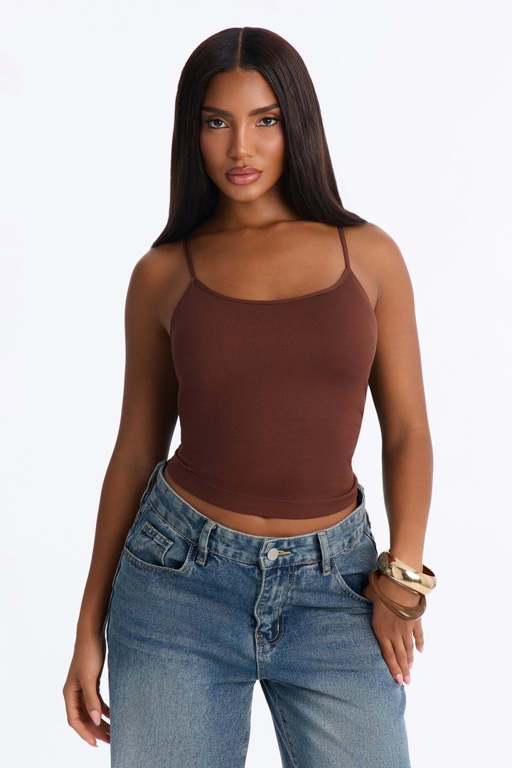 Effortless Energy Built In Bra Seamless Cami - Brown