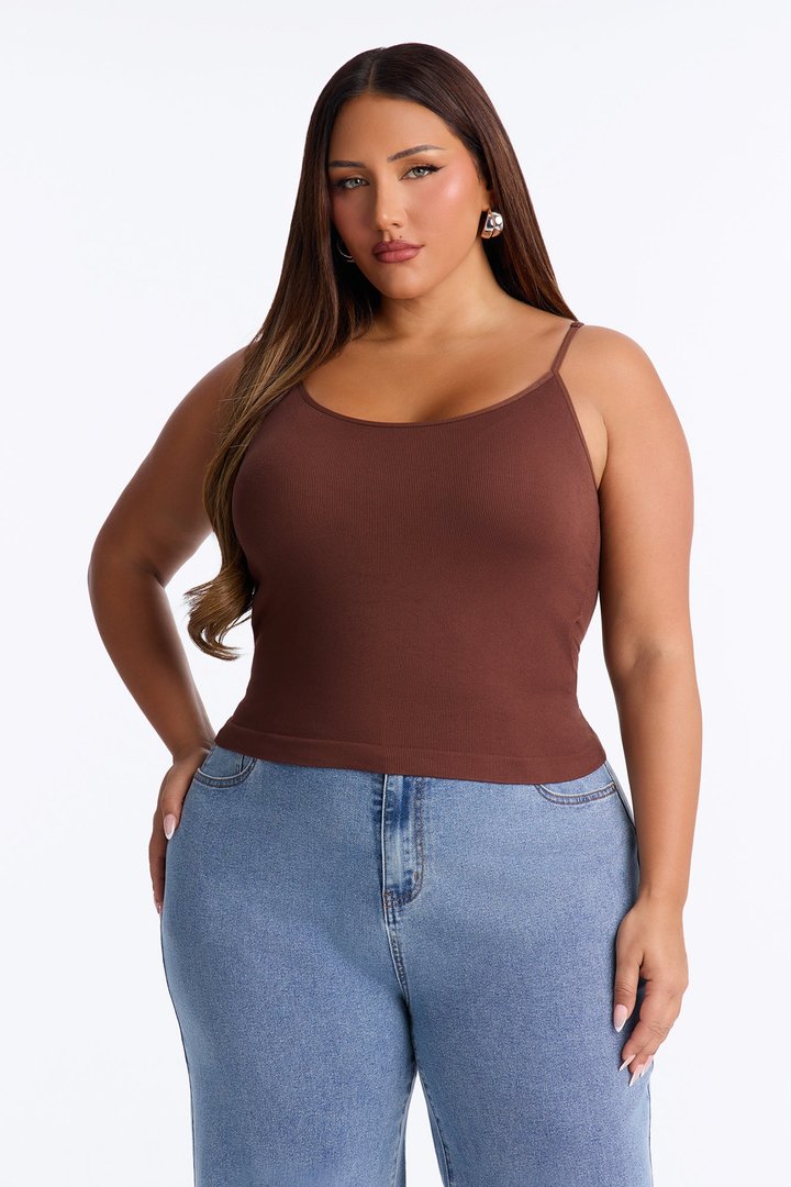 Effortless Energy Built In Bra Seamless Cami - Brown
