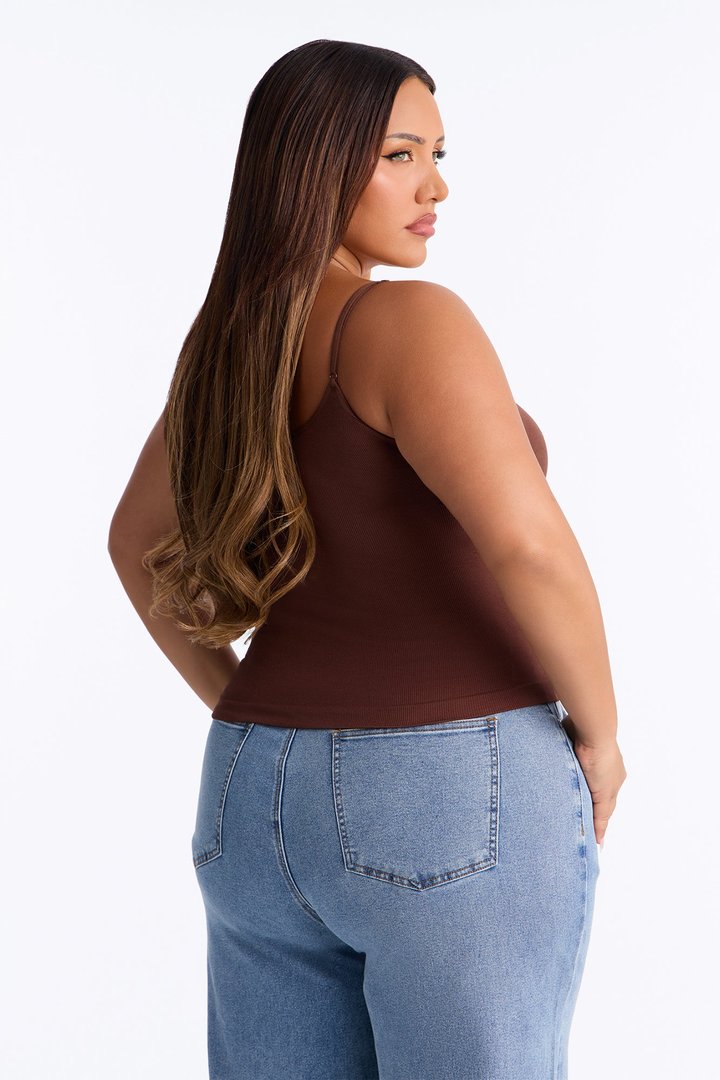 Effortless Energy Built In Bra Seamless Cami - Brown