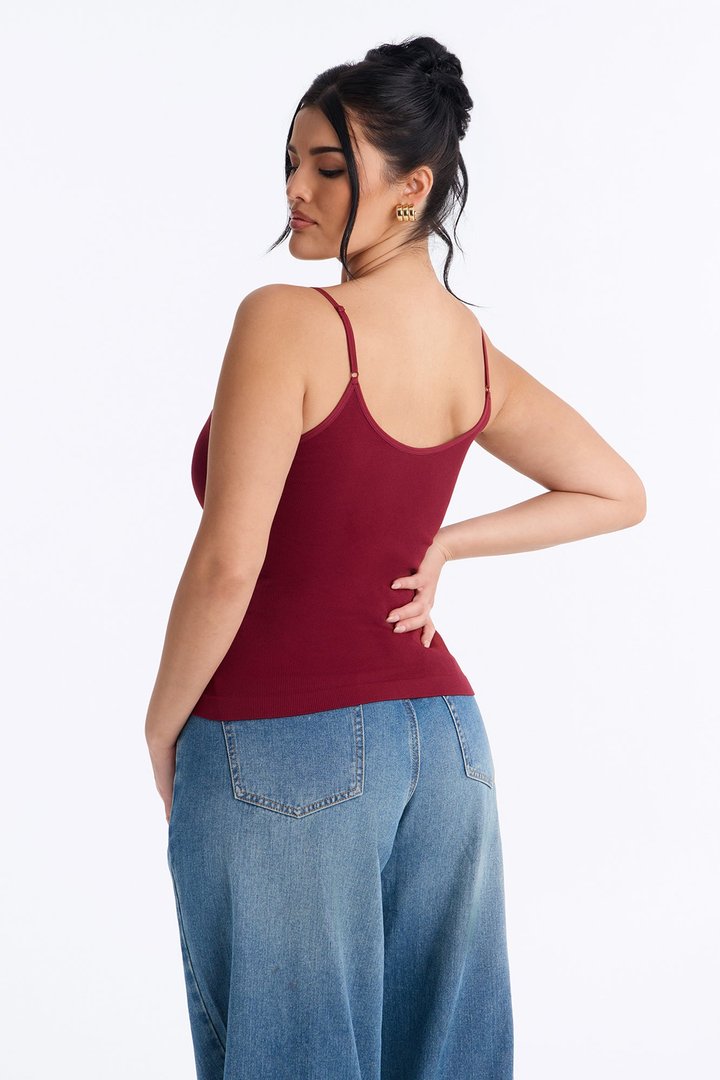Effortless Energy Built In Bra Seamless Cami - Wine