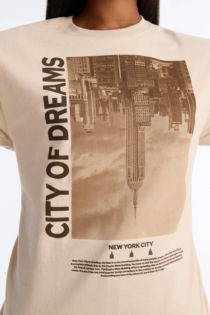 City Of Dreams NY Graphic Tshirt - Taupe