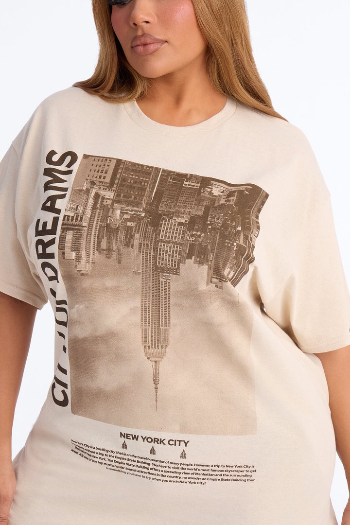 City Of Dreams NY Graphic Tshirt - Taupe