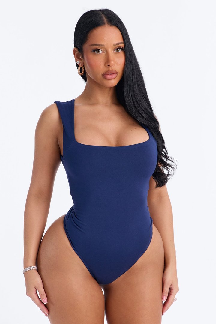 Serena Square Neck Bodysuit - Navy