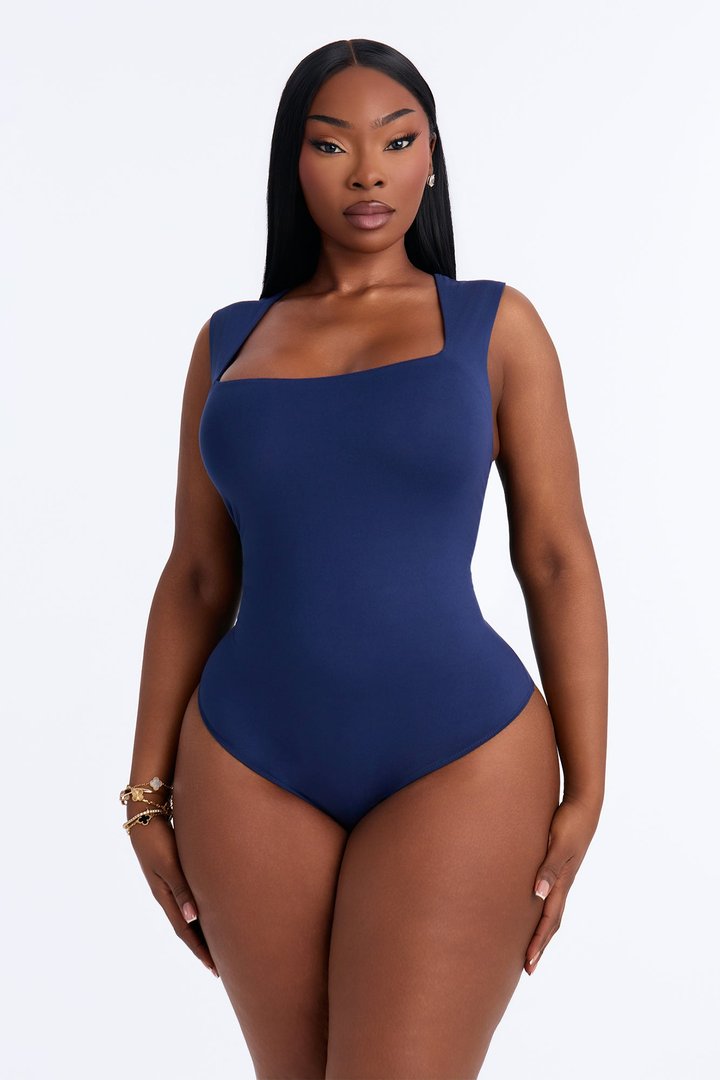 Serena Square Neck Bodysuit - Navy