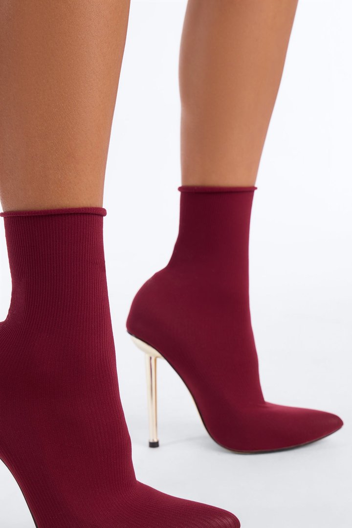 She's Going Places Ankle Bootie - Burgundy