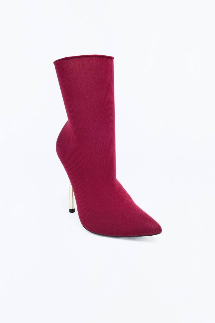 She's Going Places Ankle Bootie - Burgundy