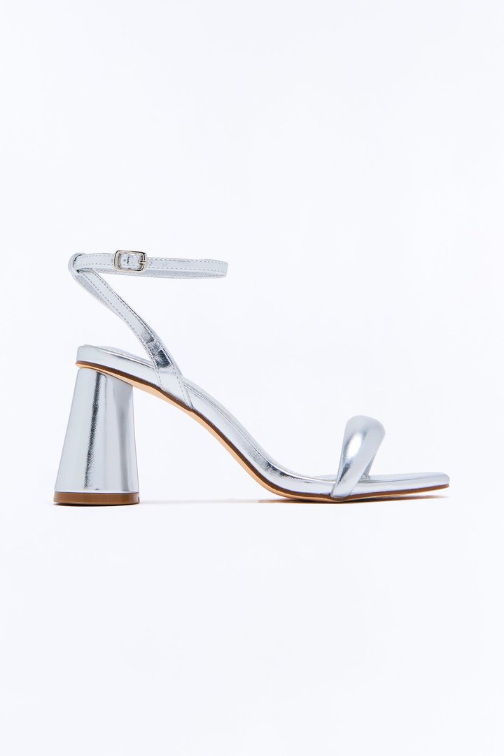 No Doubt Metallic Block Heels - Silver
