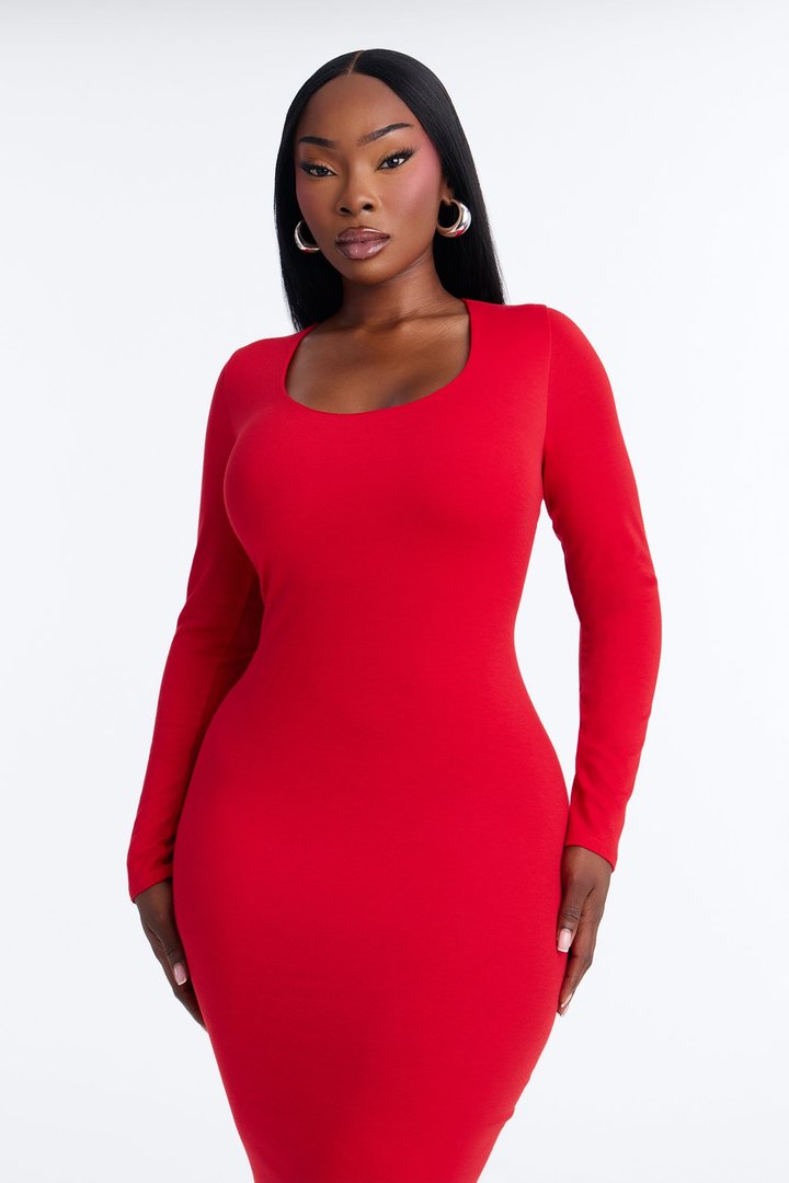 Adeline Midi Dress - Red