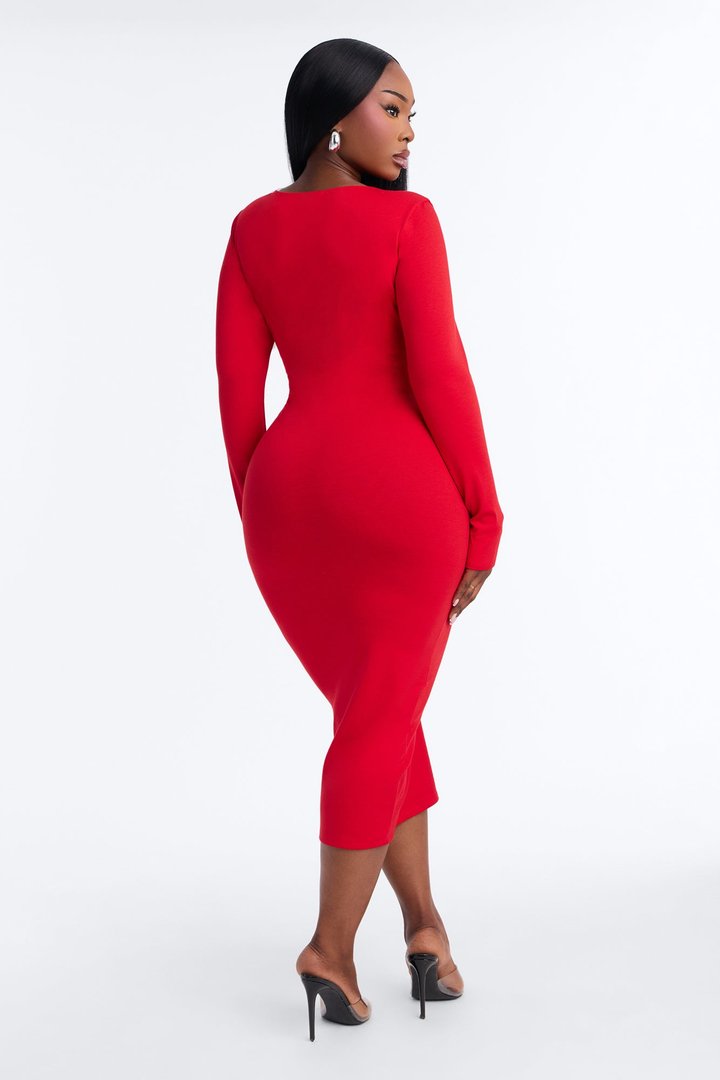 Adeline Midi Dress - Red