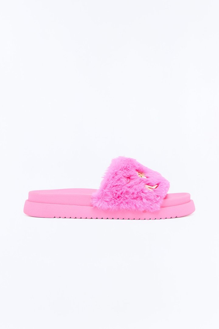 Mini Steve Madden Just A Girl Fur Slipper - Pink