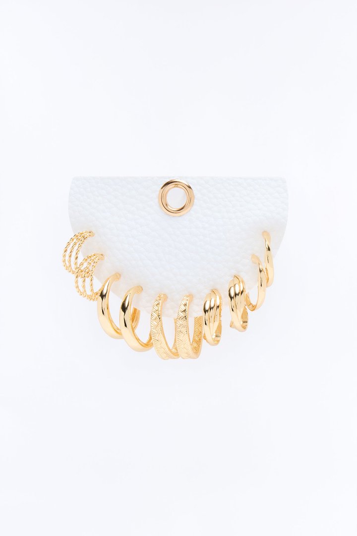 Gentle Shine 5 Pair Earring Set - Gold