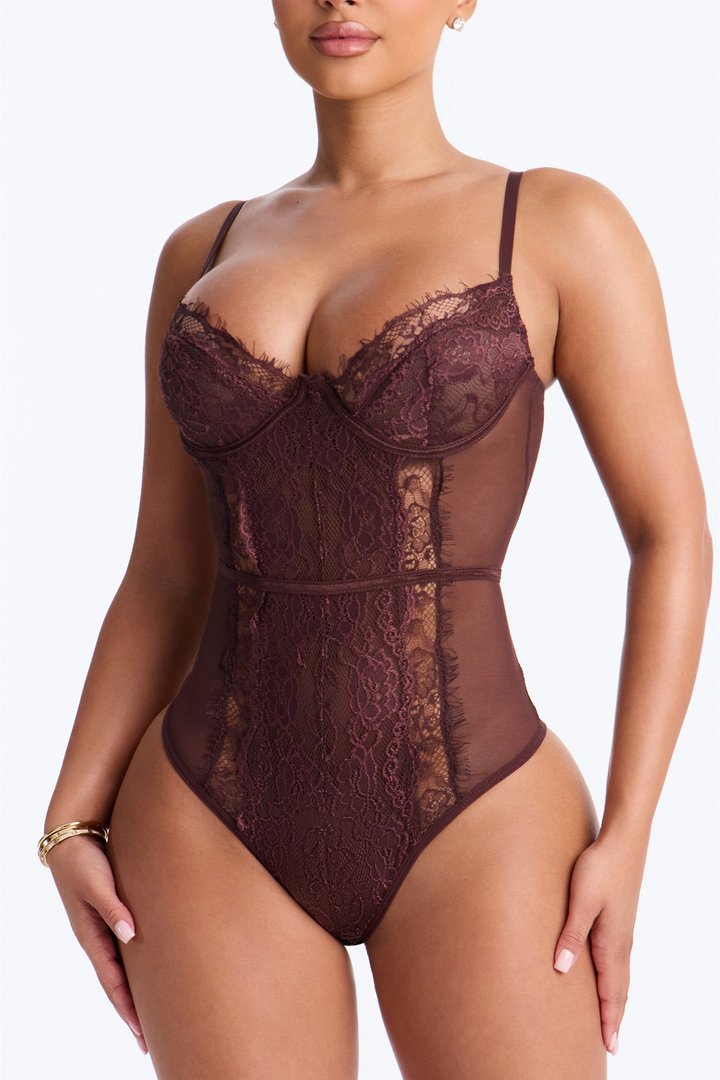 Somebody To Love II Lace Teddy - Chocolate