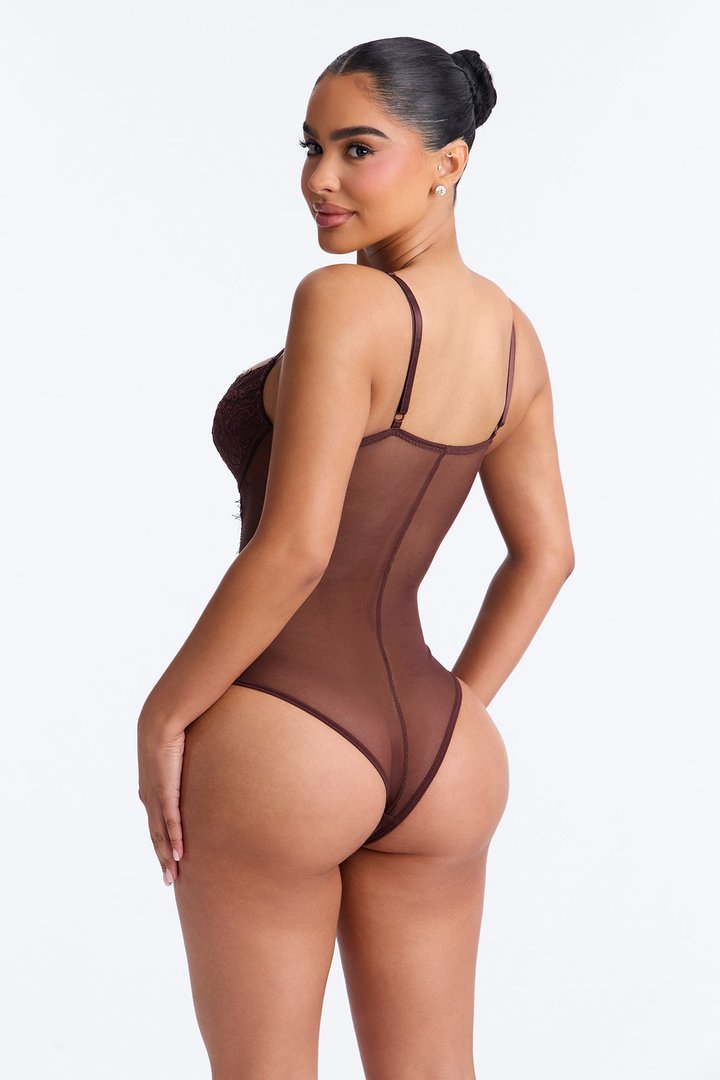 Somebody To Love II Lace Teddy - Chocolate