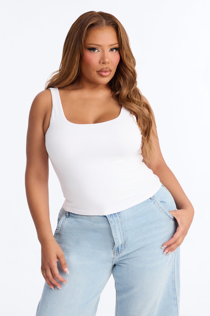 Denise Double Lined Tank - White