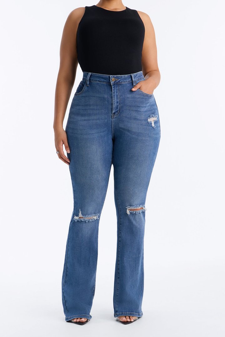 Tall Pleasure Seeker Soft Stretch Flare Jeans - Dark Wash