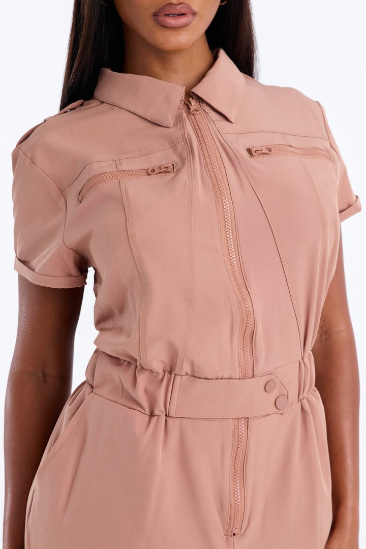 On Call Stretch Uniform Scrub Jumpsuit - Mocha
