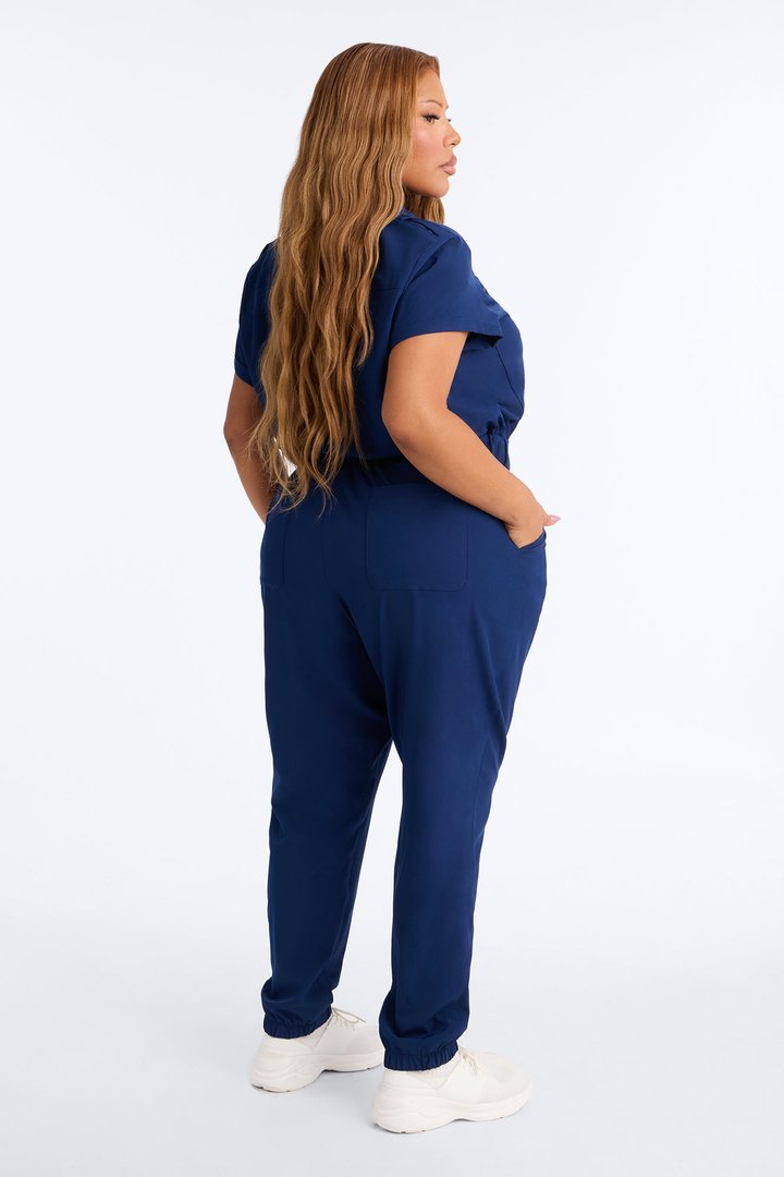 On Call Stretch Uniform Scrub Jumpsuit - Navy