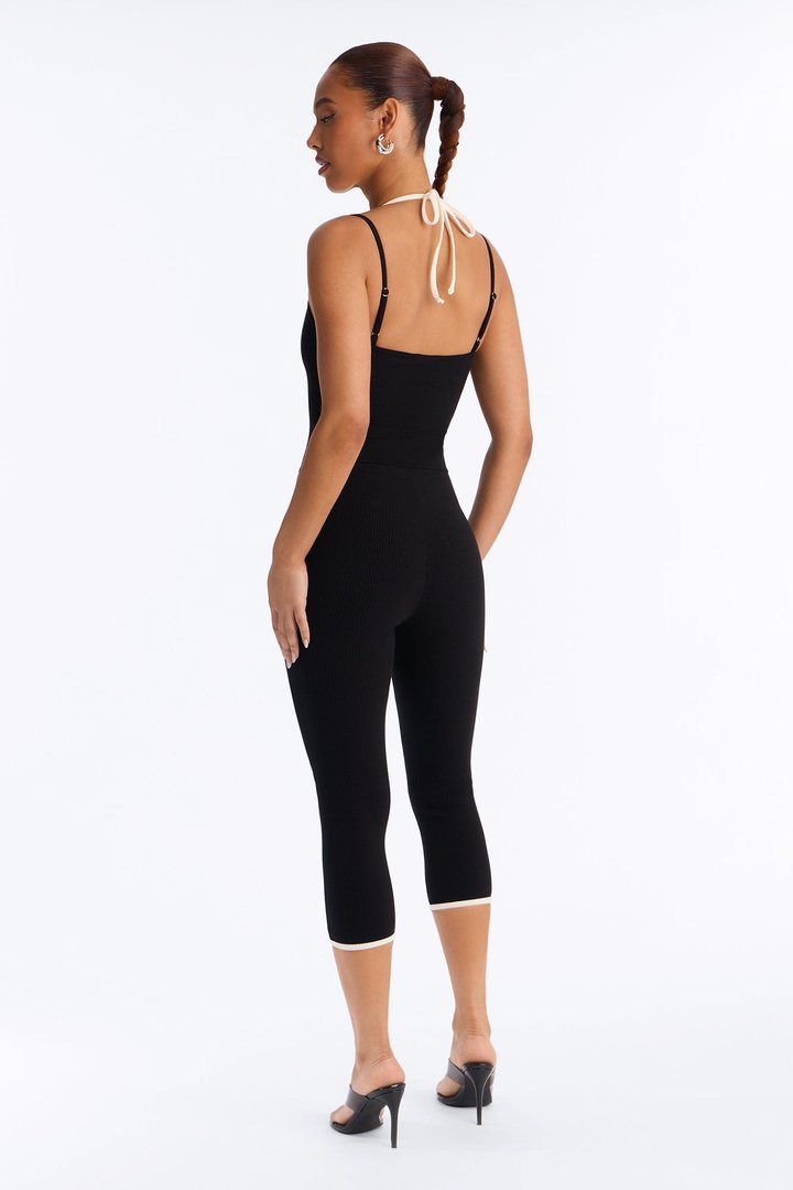 Gianna Snatched Capri Jumpsuit - Black