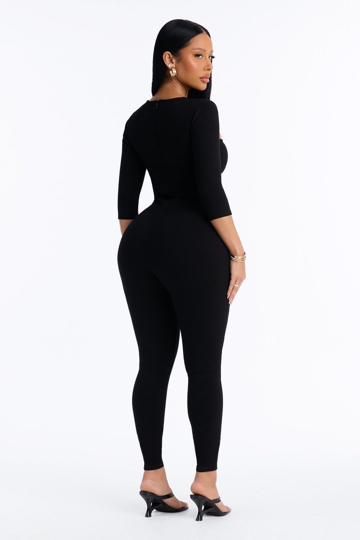 Alessia Snatched Jumpsuit - Black