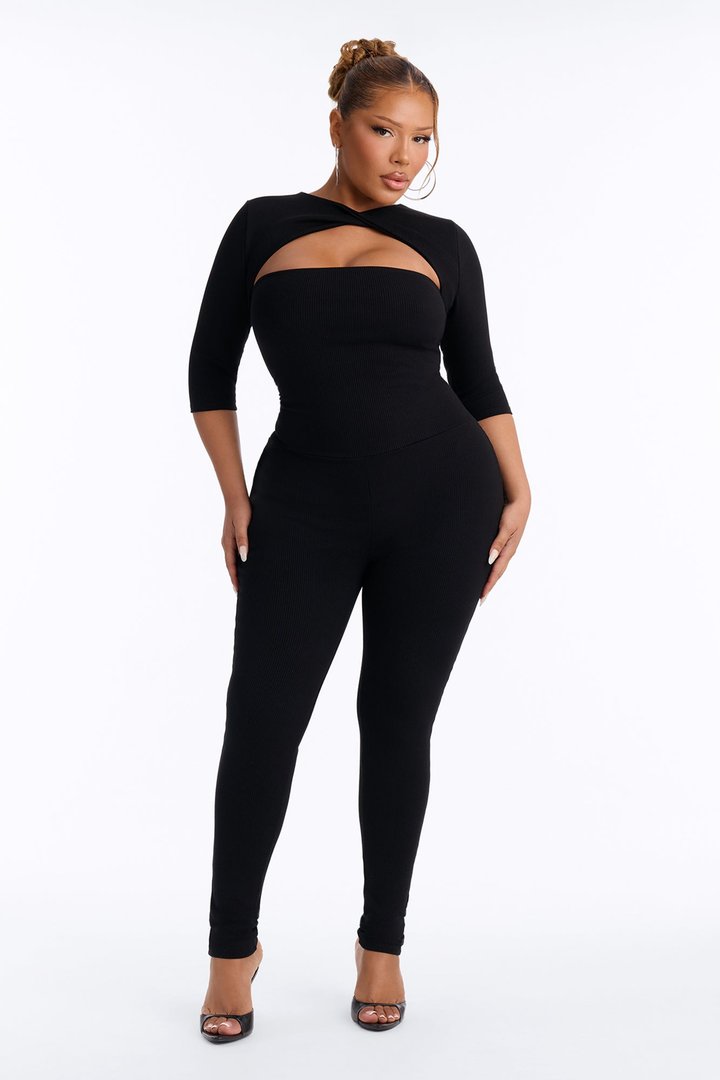 Alessia Snatched Jumpsuit - Black