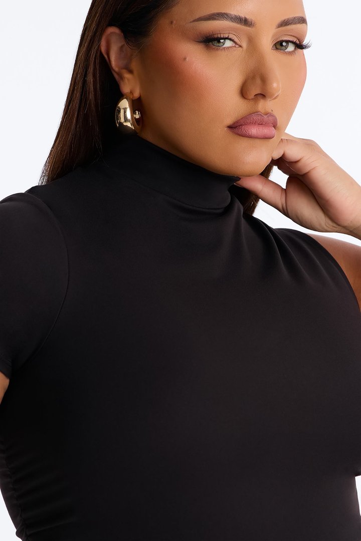 Take The Hint One Sleeve Jumpsuit - Black