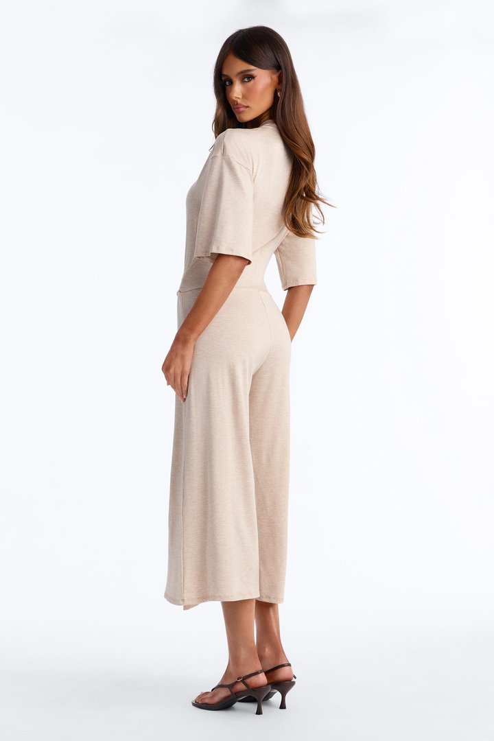 Larissa Gaucho Jumpsuit - Oatmeal