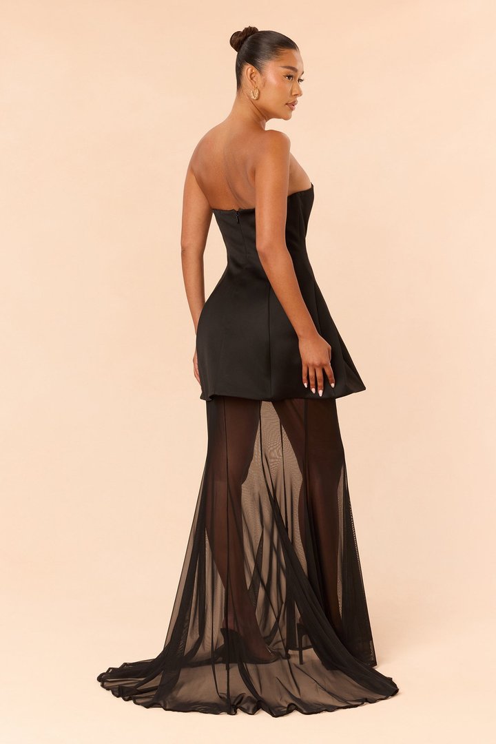 Gilded Muse Maxi Dress - Black