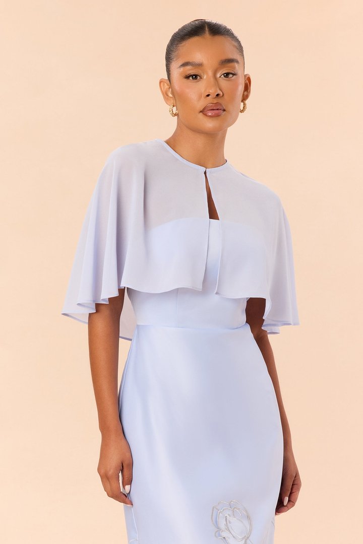 Pure Grace Satin Maxi Dress Set - Periwinkle