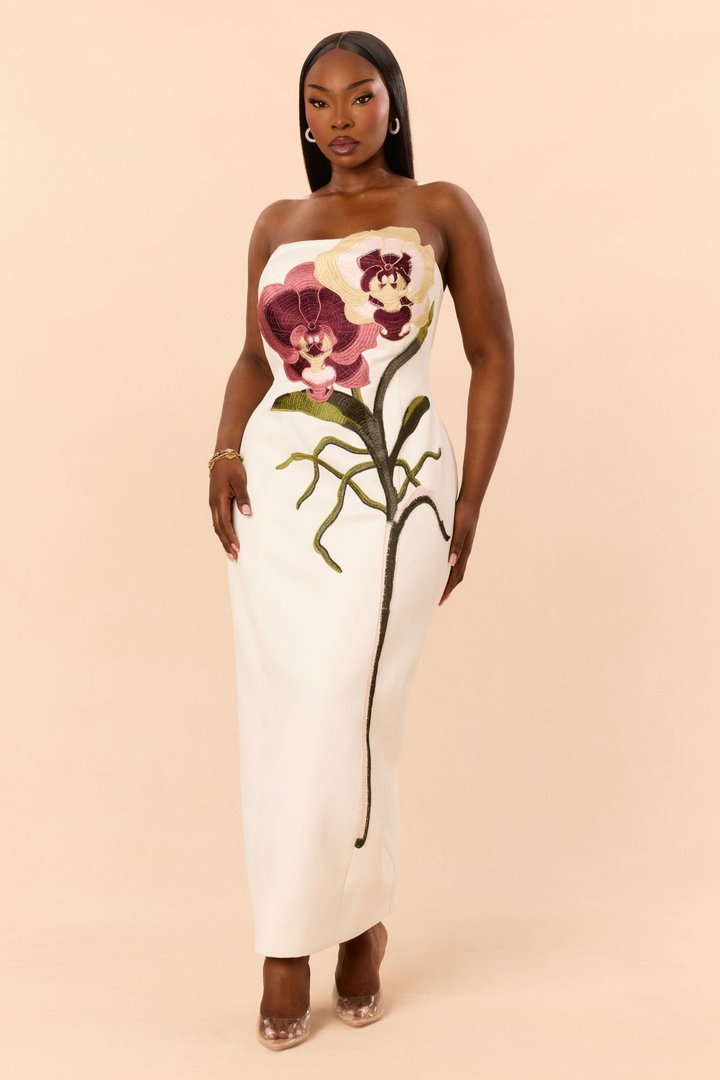 Sweet Talk Embroidered Maxi Dress - White/combo
