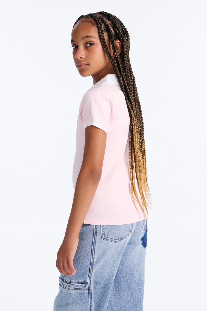 Mini So Sweet Short Sleeve Polo - Pink/combo