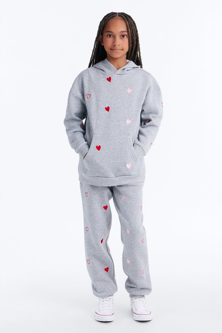 Mini Love Is All Around Us Pullover Hoodie - Heather Grey