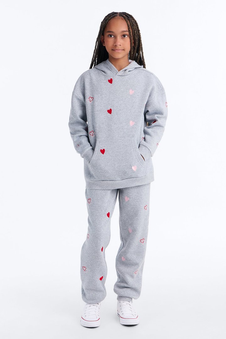 Mini Love Is All Around Us Jogger Pants - Heather Grey