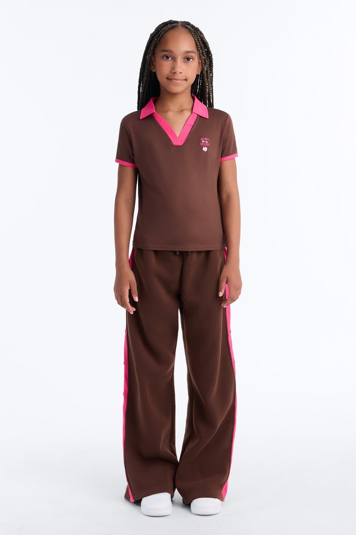 Mini Leanne Wide Leg Pant Set II - Brown/combo