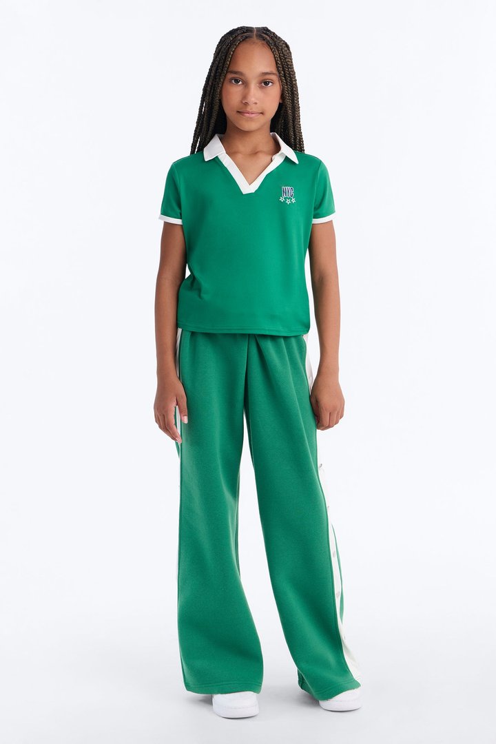 Mini Leanne Wide Leg Pant Set II - Green/combo