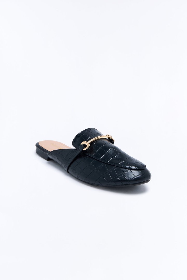 Kaya Hardware Slip On Loafers - Black