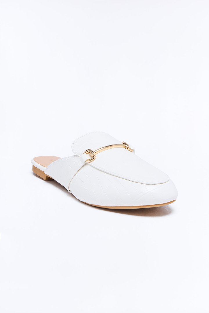 Kaya Hardware Slip On Loafers - White