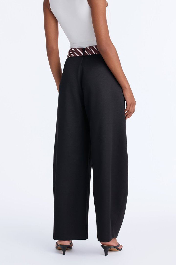 All Tied Up Barrel Leg Trouser - Black