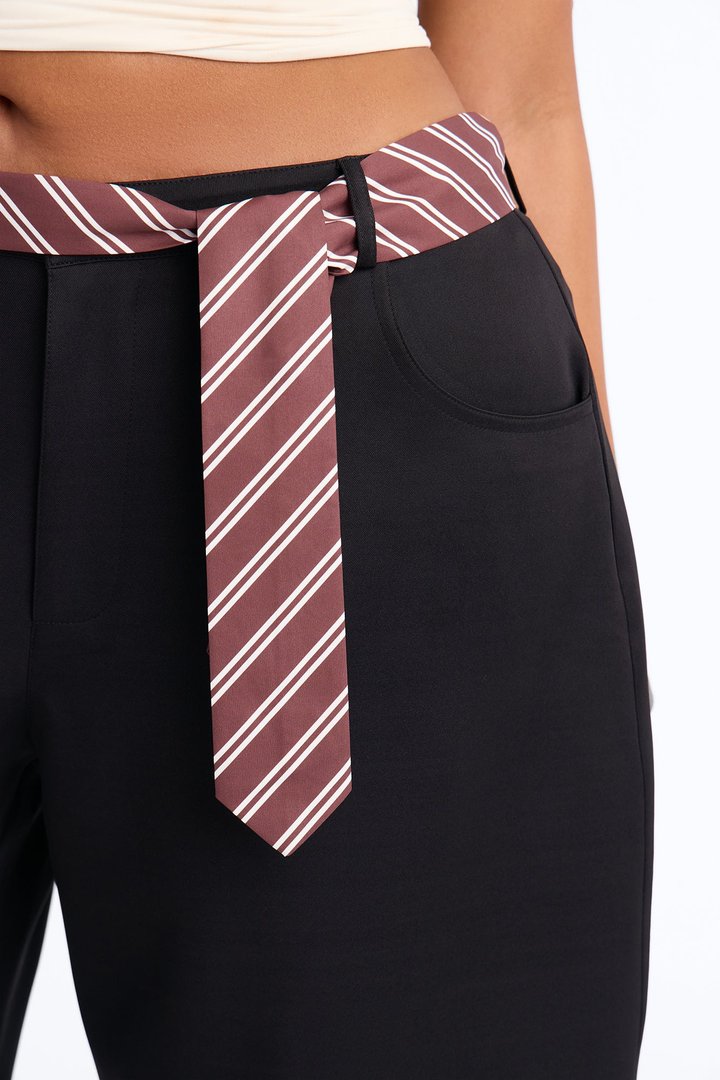 All Tied Up Barrel Leg Trouser - Black