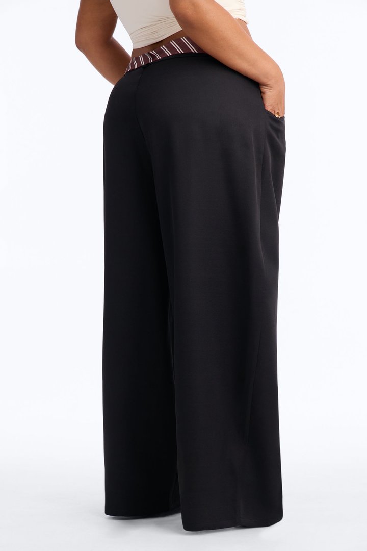 All Tied Up Barrel Leg Trouser - Black
