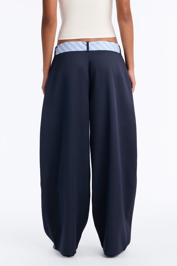 All Tied Up Barrel Leg Trouser - Navy