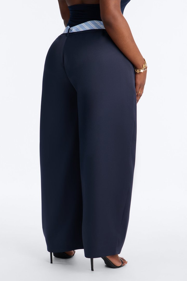 All Tied Up Barrel Leg Trouser - Navy