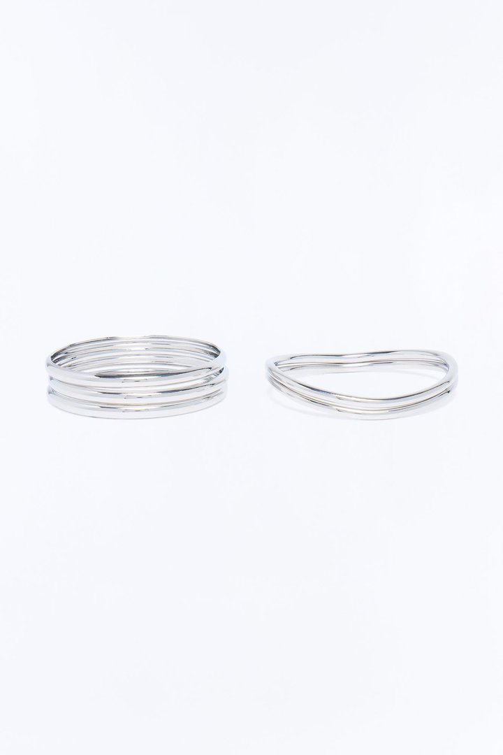 Escape With Me 5 Piece Bangle Set - Silver