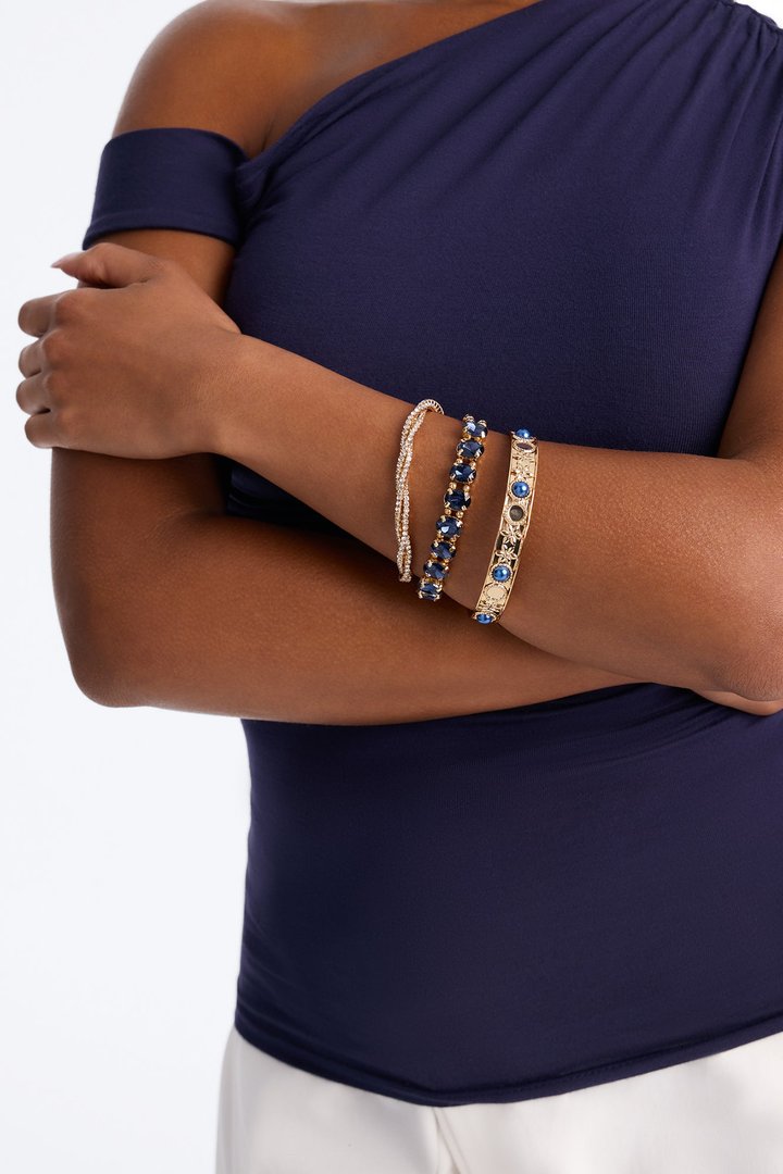 Seraphina 3 Piece Bracelet Set - Gold/Blue